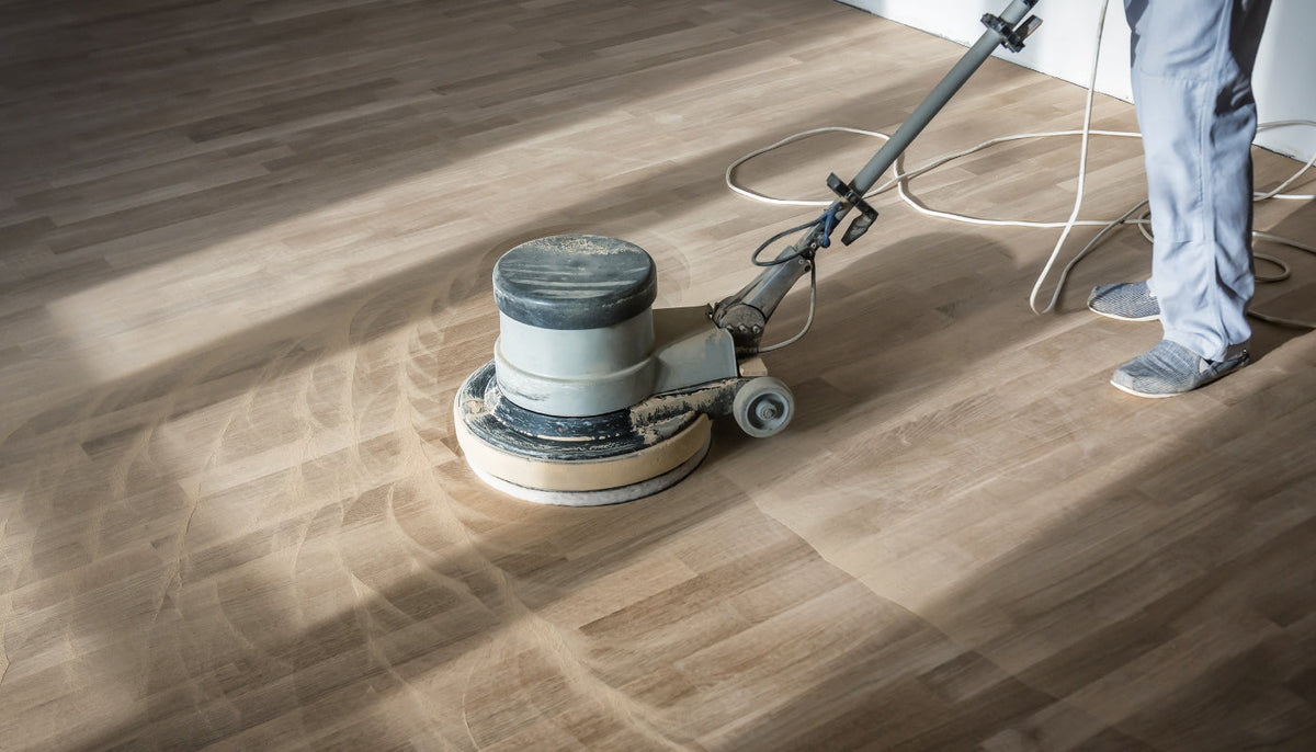 Floor being sanded
