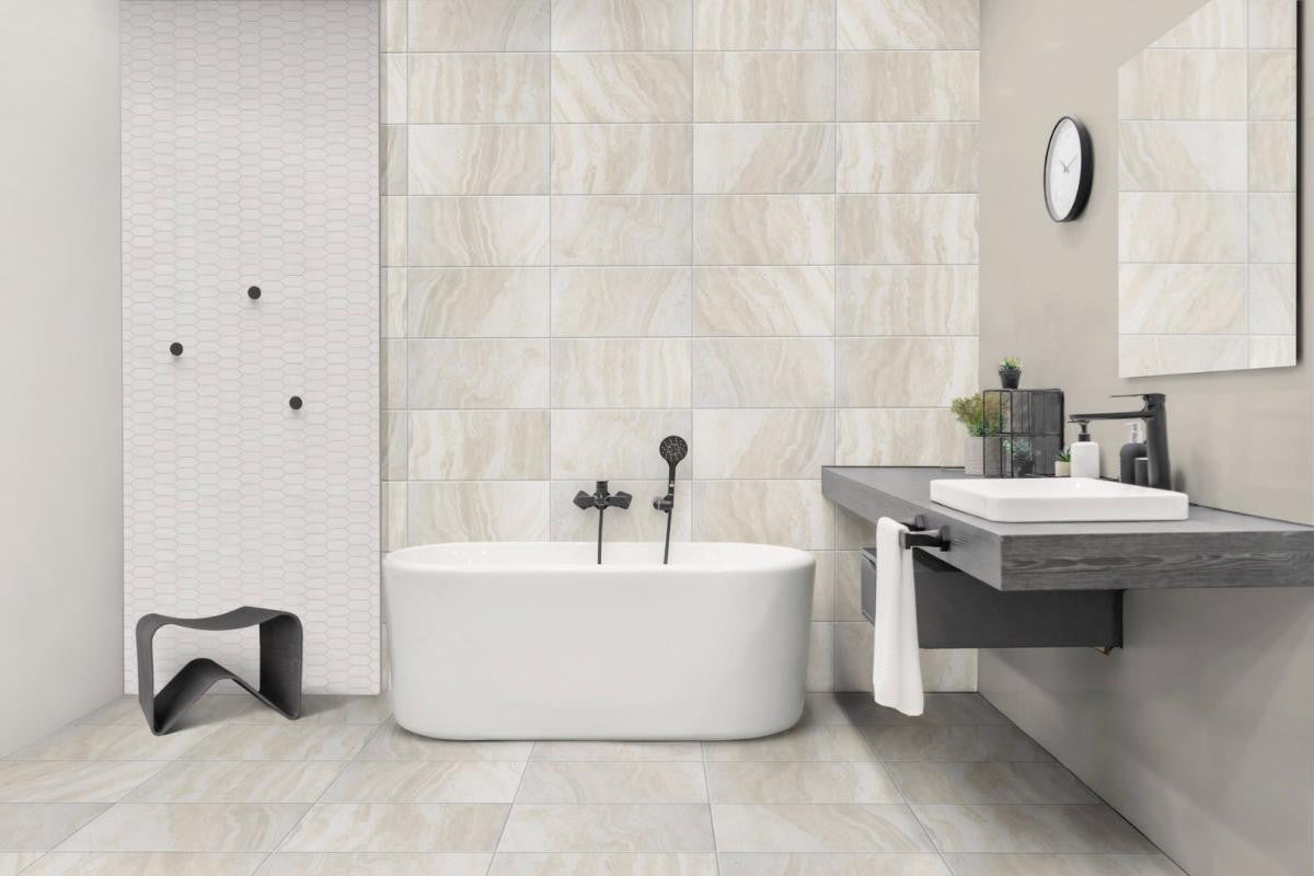 Roccia Di Roma Beige 12x24 Stone Look Porcelain Tile