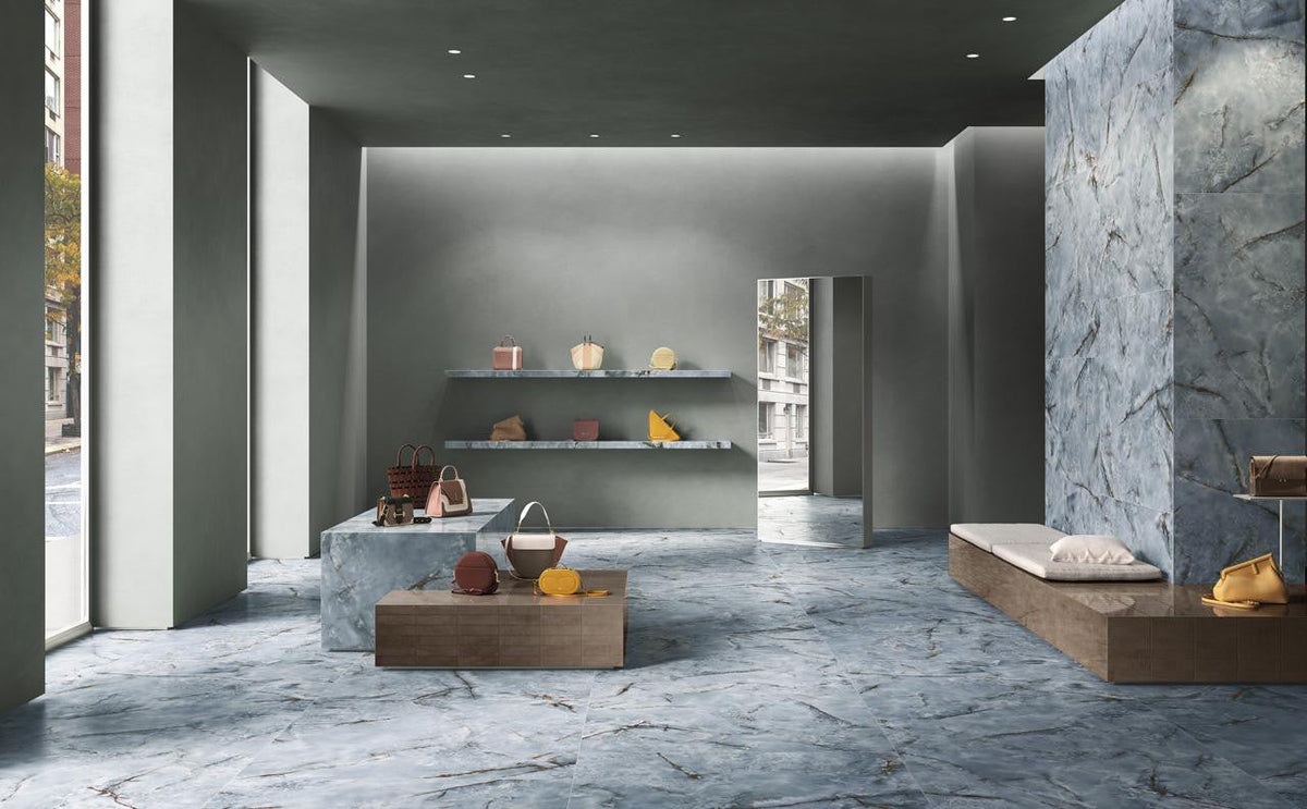 Premiere Onice Azzuro 24x24 Polished Onyx Look Porcelain Tile