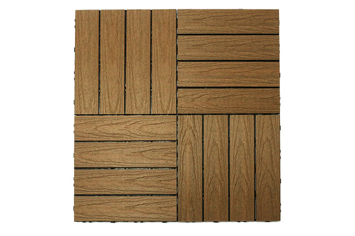 Interlocking Deck Tiles - Composite QuickDeck HD — Teak Naturale