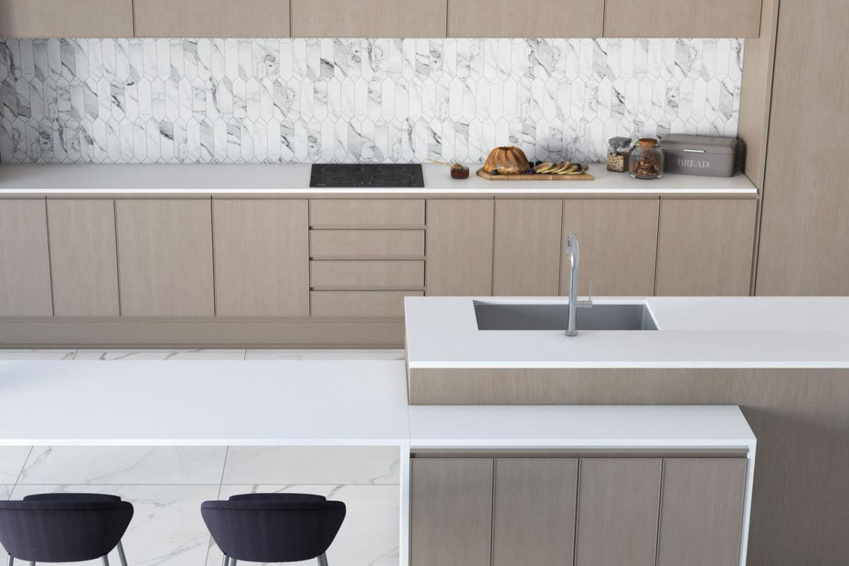Alps Bianco Matte Picket Porcelain Mosaic Tile 11x18