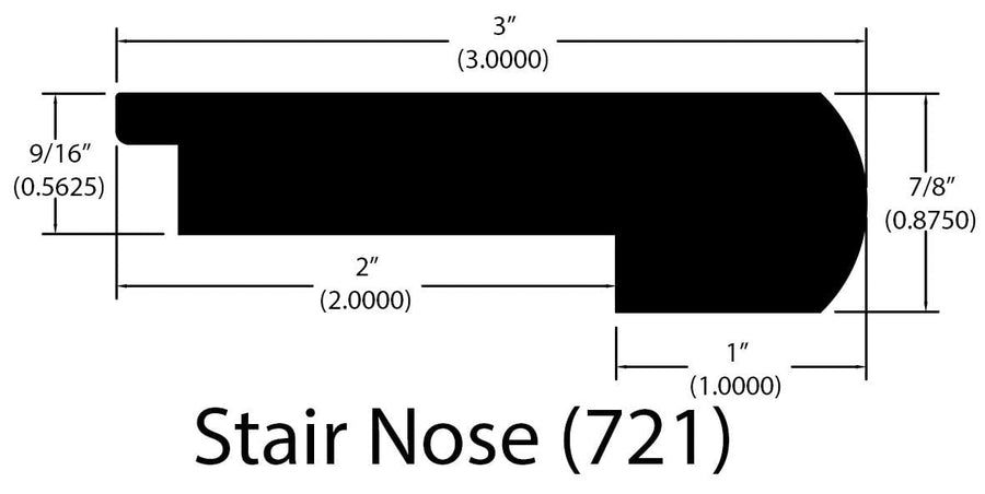 Engineered Hardwood Moldings - Eccentric Acacia - Handscraped Natural β Flush Stair Nose