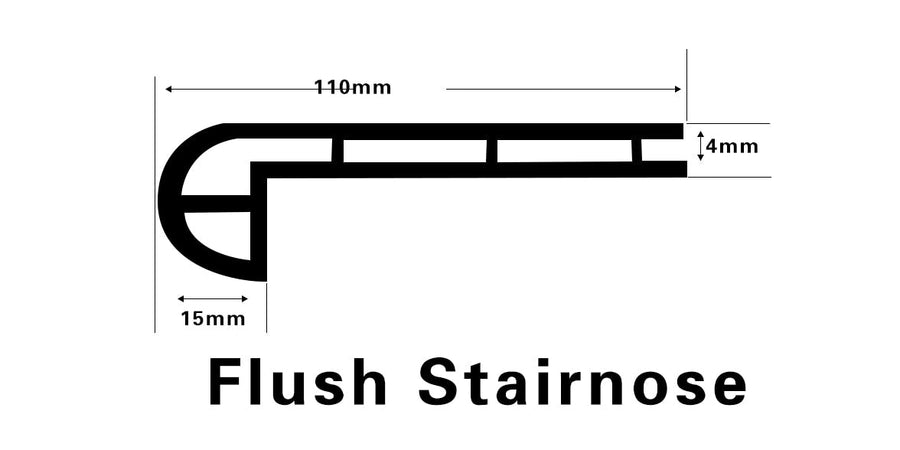 Vinyl Moldings - XL Peak Collection - Panorama — Flush Stair Nose