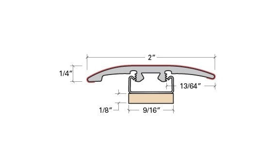 Vinyl Moldings - XL Jumbo - Grey Brushed French Oak — 3-in-1: Reducer, T-Molding, End Cap