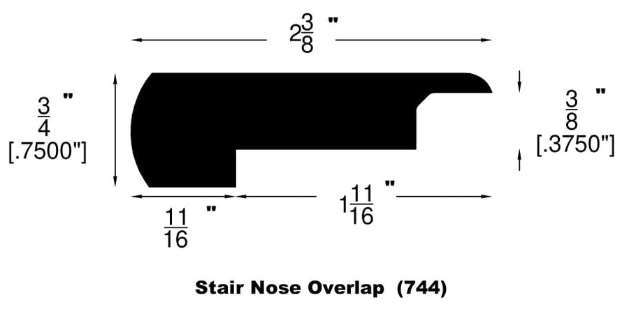 Engineered Hardwood Moldings - Celestial - Leo โ Overlap Stair Nose