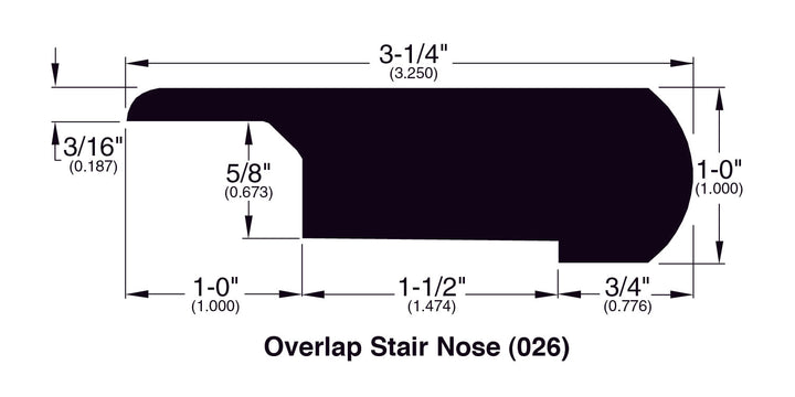 Bamboo Moldings - Bamboo - Vertical Carbonized — Overlap Stair Nose