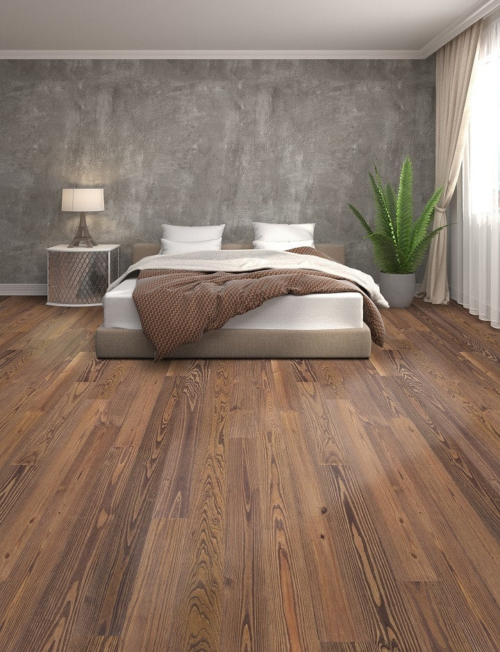 American Pine Wirebrushed Solid Hardwood Flooring — Tawny