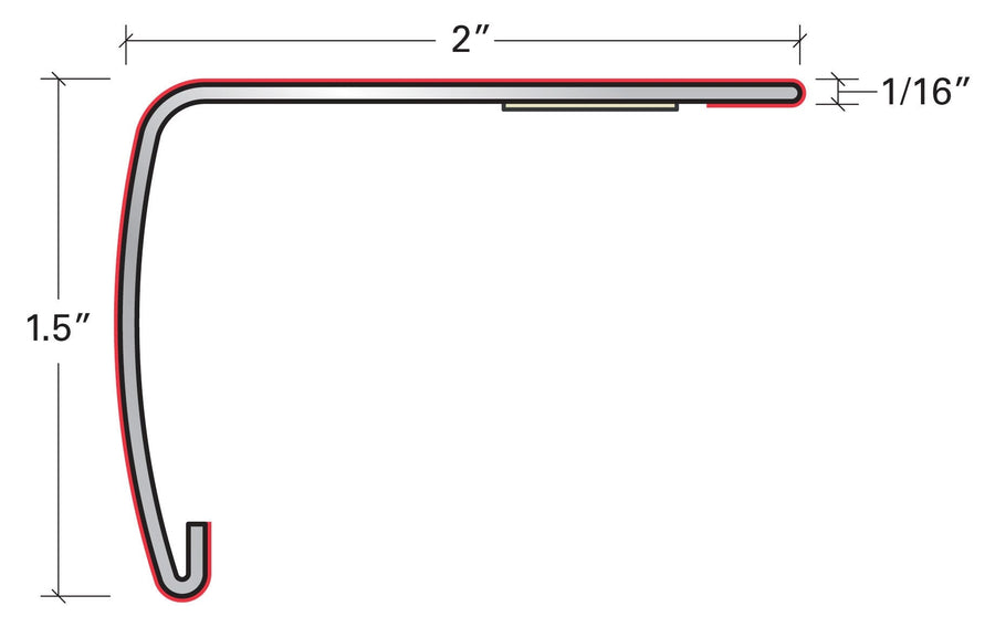 Vinyl Moldings - Ultimate - Wilson — Overlap Stair Nose