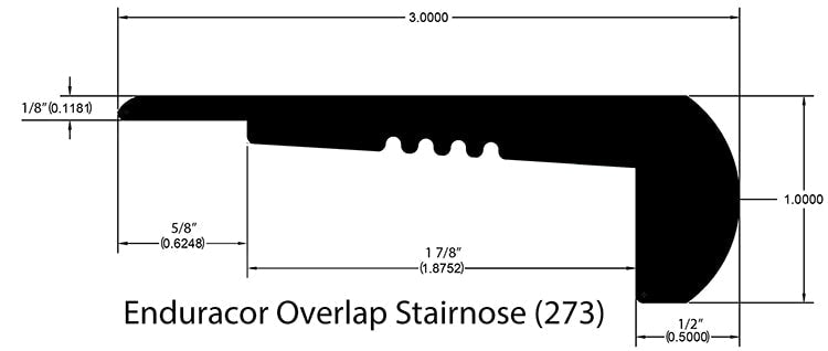 Vinyl Moldings - Affluent - Cabin — Overlap Stair Nose