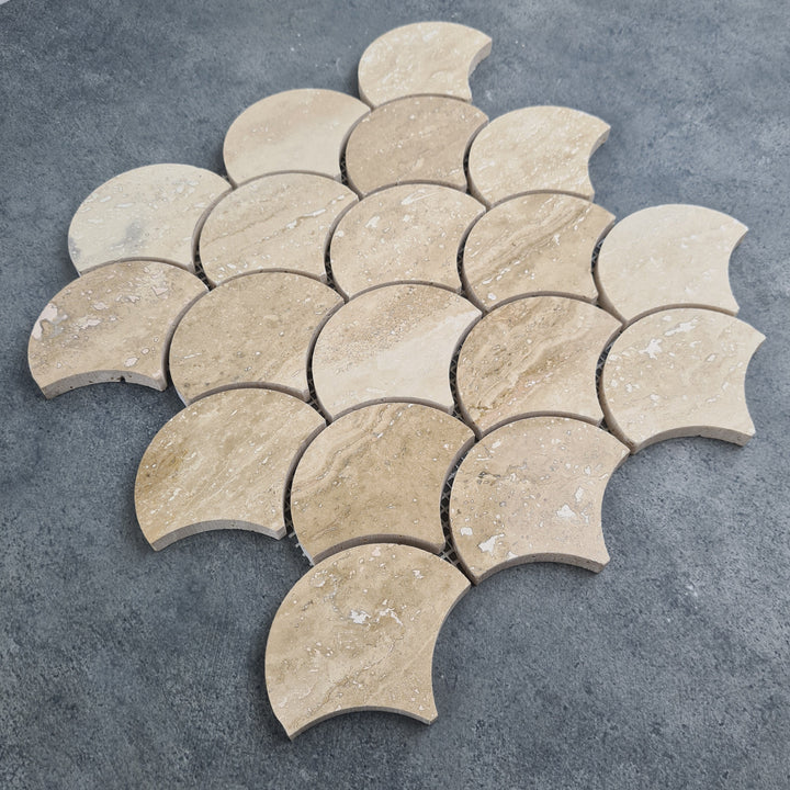 Patara - Mesh Mosaic Tile Collection — Laguna Pattern - Honed and Filled