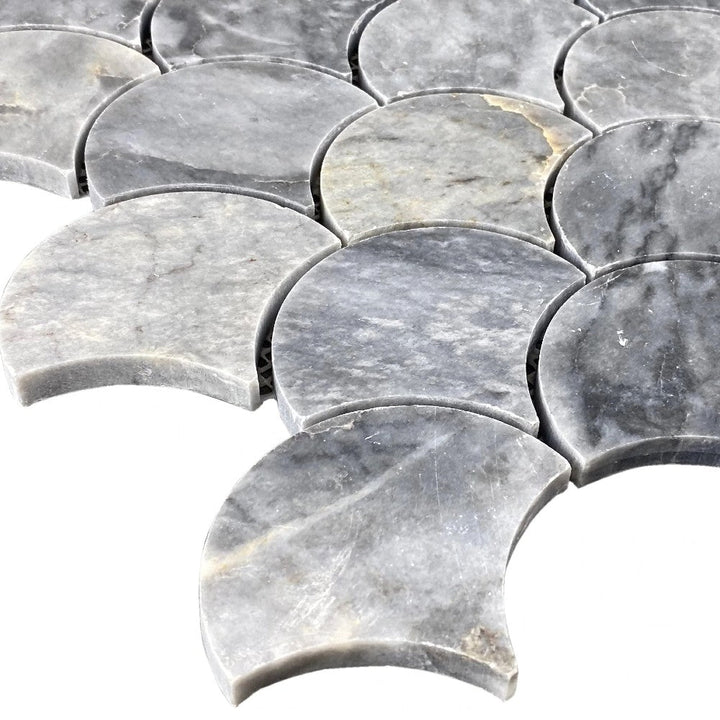 Luna Sky Marble - Mesh Mosaic Tile Collection — Laguna Pattern - Honed