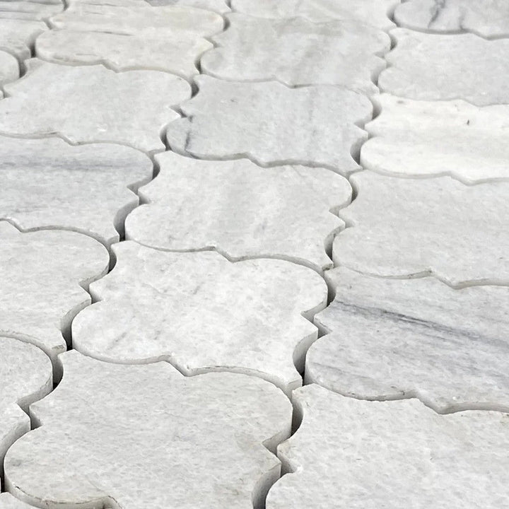 Solto White Marble - Mesh Mosaic Tile Collection — Casablanca Pattern - Honed