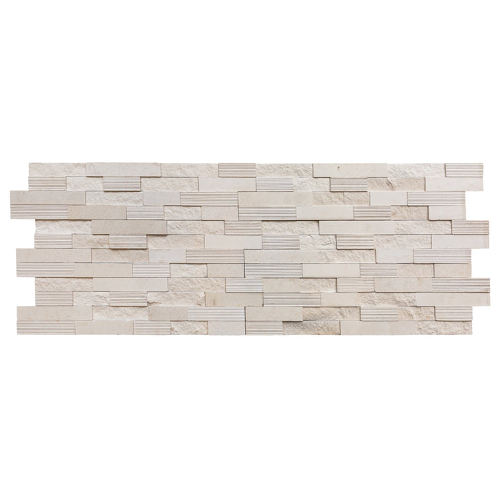 Natural Limestone Ledger Panel Collection — Split-Face / Piedra Caliza 3D Ledger Panel 6" x 24"