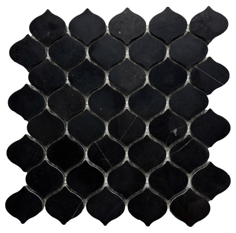 Black Marble Teardrop Mosaic Tile 11x11 Sheet