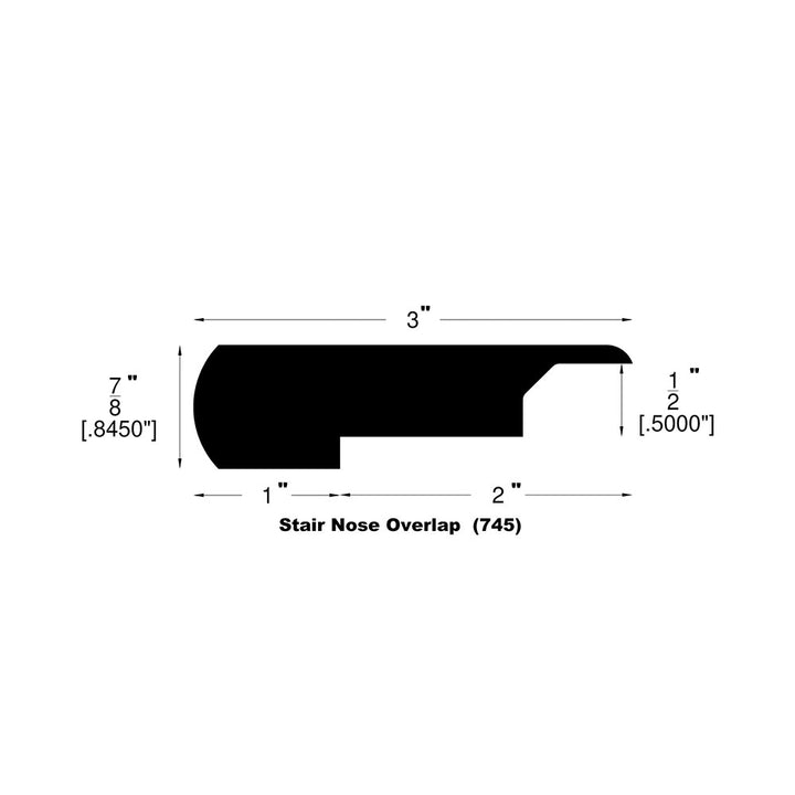 Engineered Hardwood Moldings - Coastal - 3mm Amber — Overlap Stair Nose