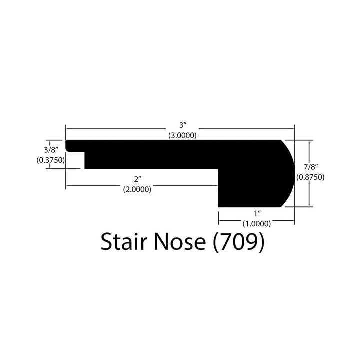 Engineered Hardwood Moldings - 3/8 Locking White Oak - Russet — Flush Stair Nose