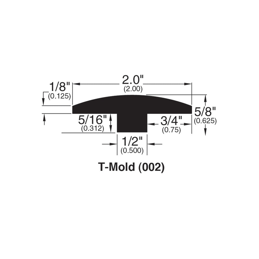 Solid Hardwood Moldings - Andes Brazilian - Cappucino 3 1/4" — T-Molding