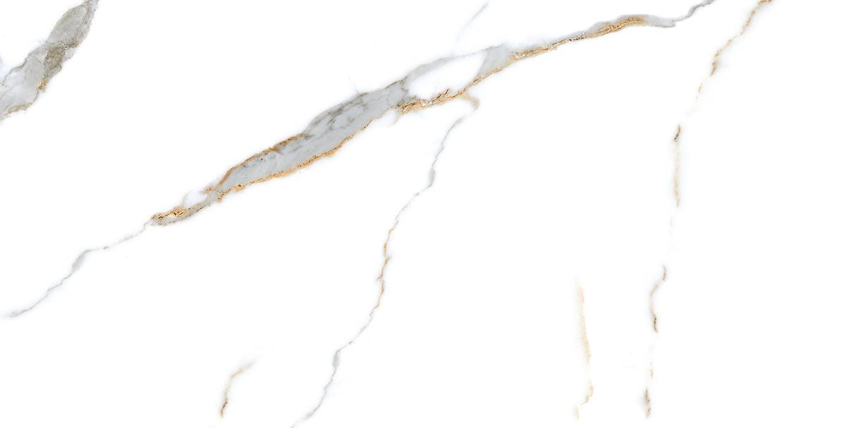 Calacatta Gold 24x48 Polished Marble Look Porcelain Tile