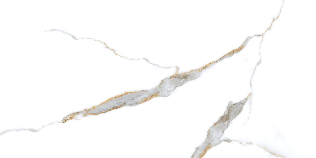 Calacatta Gold 24x48 Polished Marble Look Porcelain Tile