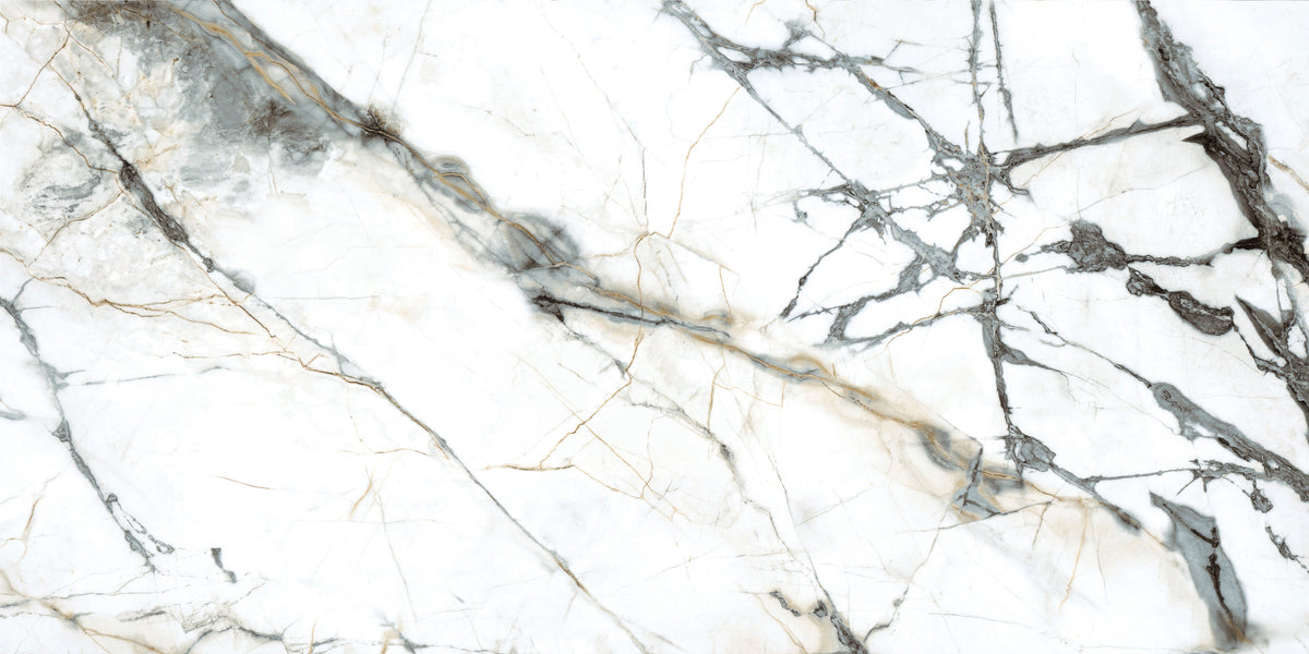 Pietra Marme de Milano 24x48 matte marble look porcelain tile, surface and texture detail