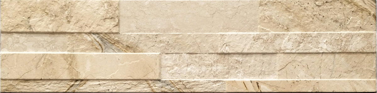 Gioia 3D Beige 6x24 Porcelain Wall Tile