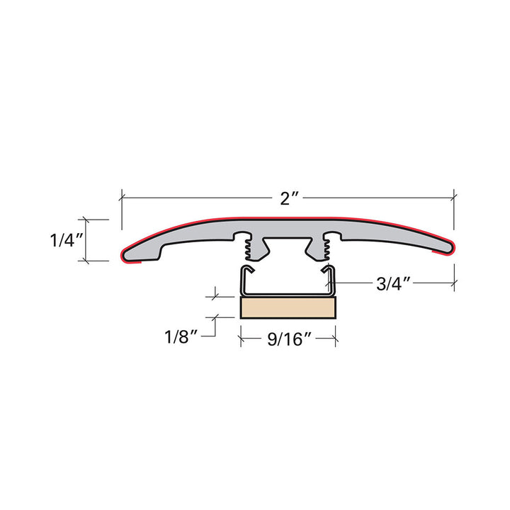 Vinyl Moldings - Affluent - Grain — PVC 3-in-1 Transition