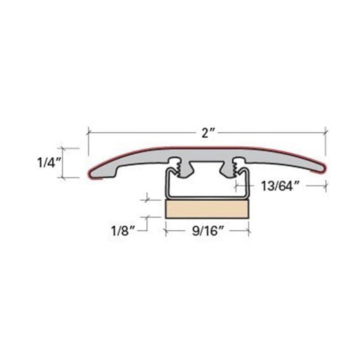 Vinyl Moldings - Influence - White Oak — 3-in-1: Reducer, T-Molding, End Cap