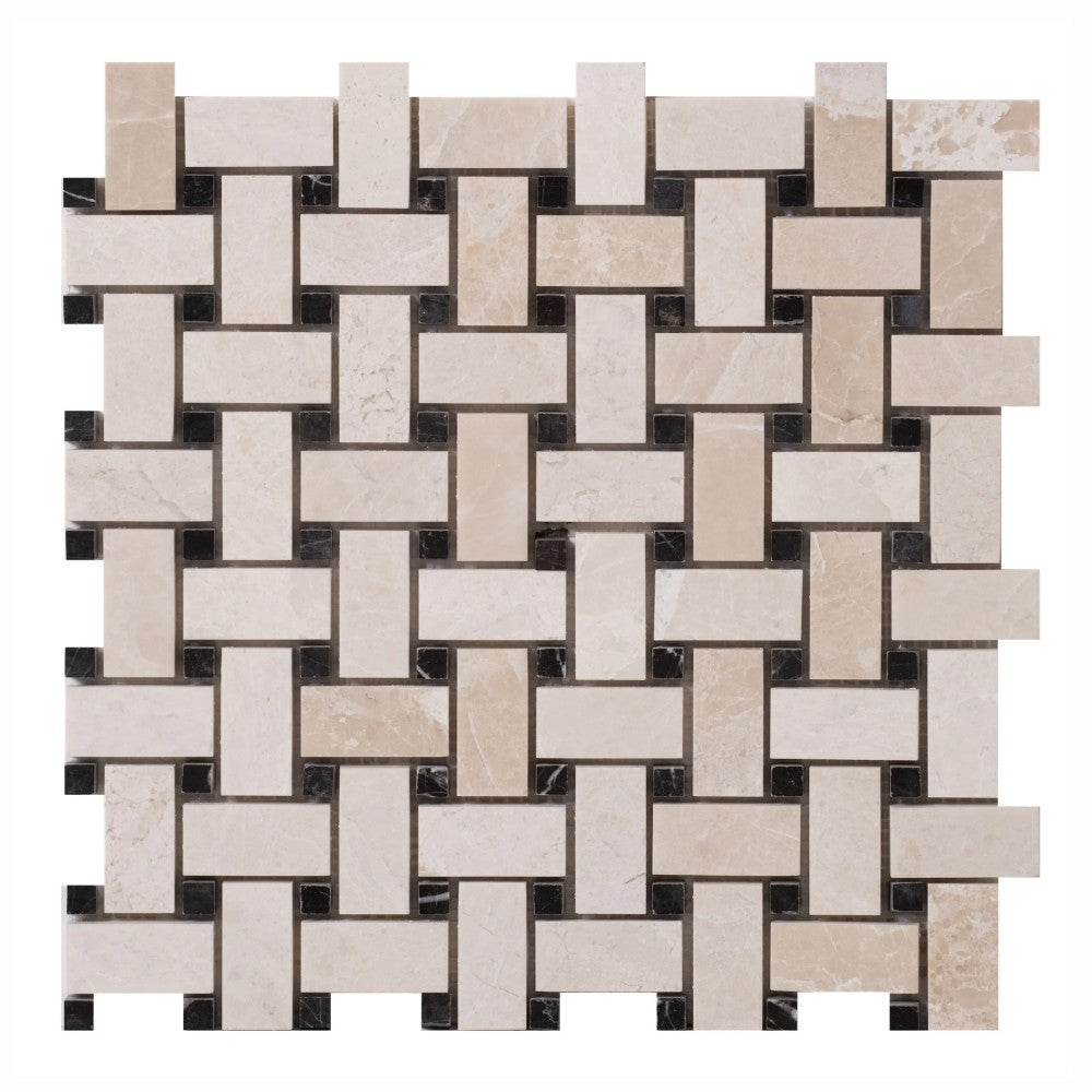 Vanilla Beige Marble - Mesh Mosaic Tile Collection