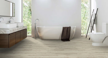 Engineered Wood flooring used in a modern bathroom