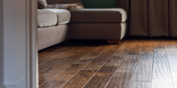 Image showing a handscraped hardwood floor 