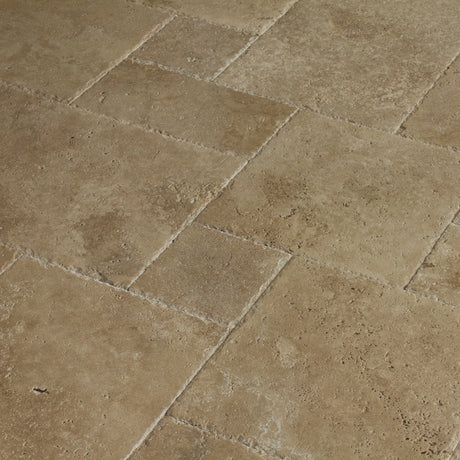 Antique Pattern Travertine Flooring Tiles in Meandros Walnut Standard