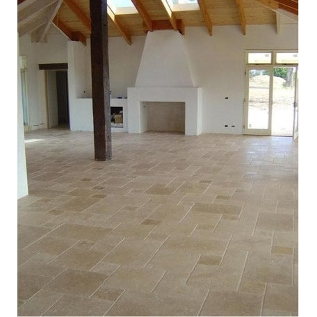 Antique Pattern Travertine Flooring Tiles in Denizli Beige Standard