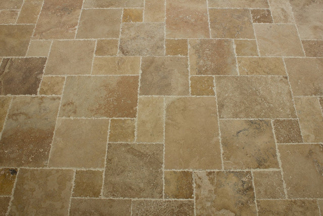 Antique Pattern Travertine Flooring Tiles in Volcano Standard