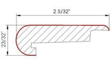 Laminate Moldings - 12mm Wide Board Collection - Hickory Antique in Flush Stair Nose