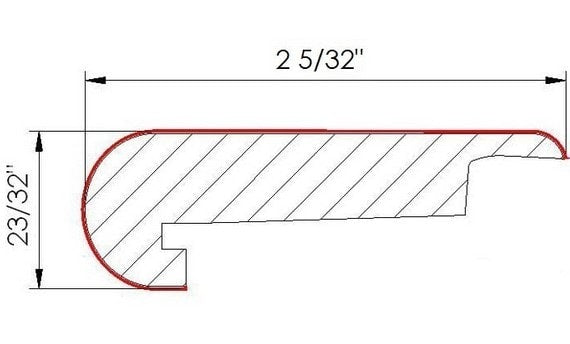 Laminate Moldings - 12mm Wide Board Collection - Hickory Antique in Flush Stair Nose