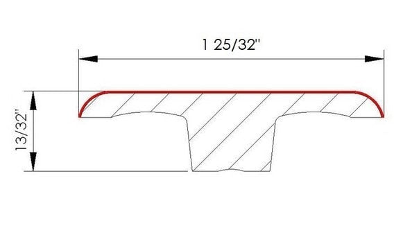 Laminate Moldings - 12mm Wide Board Collection - Hickory Ebony in T-Molding