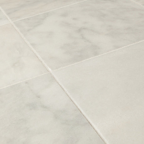 Turkish Carrara White Polished Marble Tiles in 12"x12"
