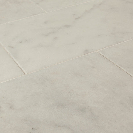 Turkish Carrara White Polished Marble Tiles in 12"x24"