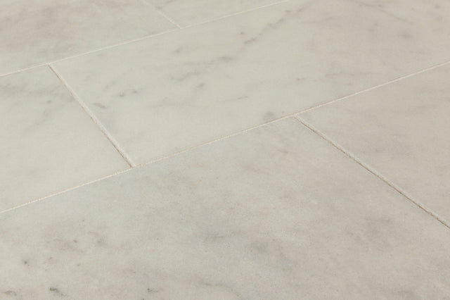 Turkish Carrara White Polished Marble Tiles in 12"x24"