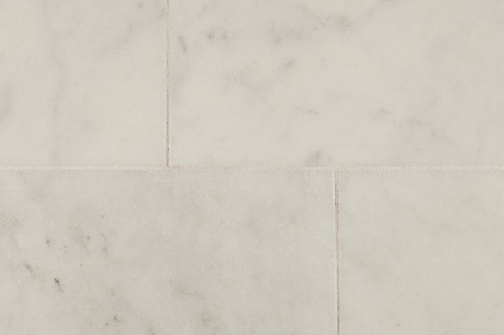 Turkish Carrara White Polished Marble Tiles — 12"x24"