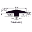 Engineered Hardwood Moldings - Acacia - Walnut in T-Molding