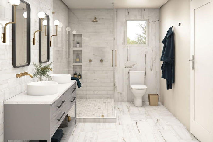 Fossile Polished 12x24 Stone Look Porcelain Tile 2