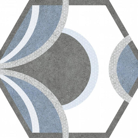 Bow Blue 8x10 Hex Porcelain Tile