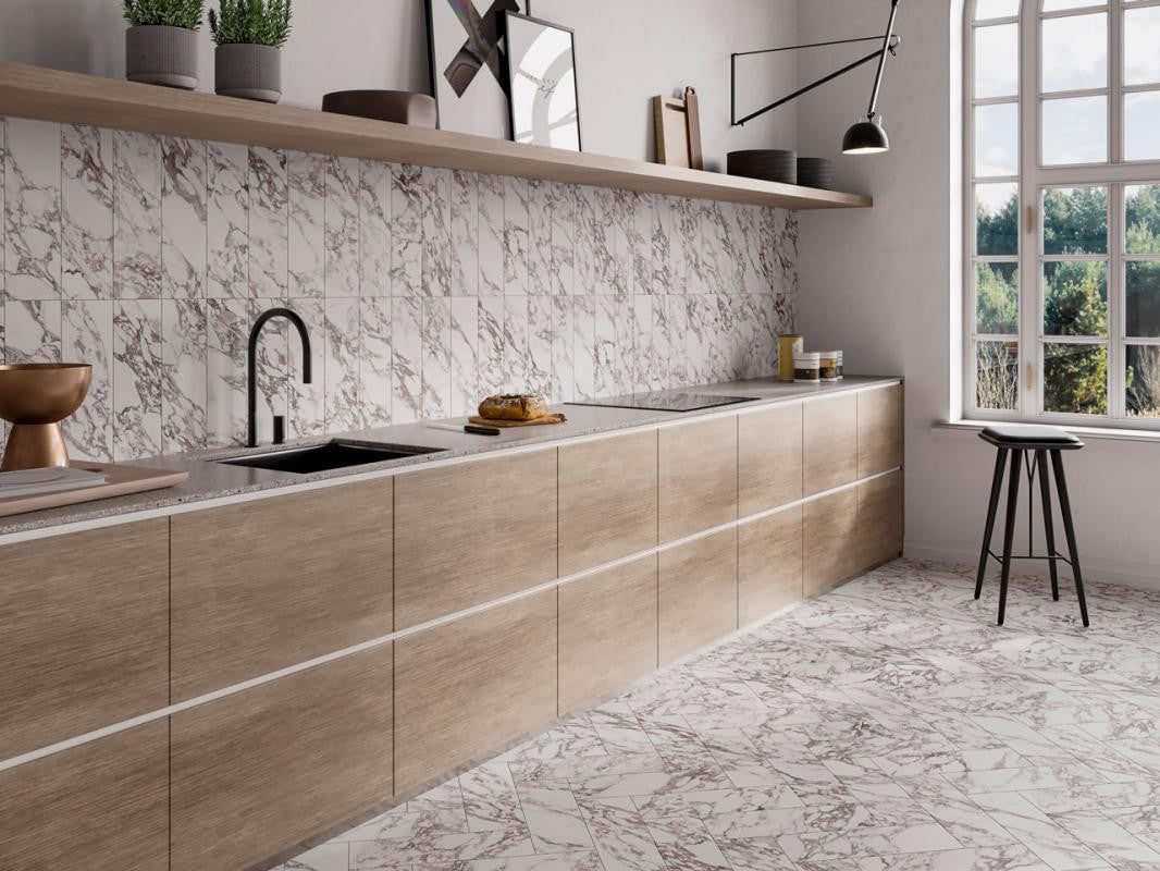 Calacatta Viola 6x18 Matte Marble Look Porcelain Tile