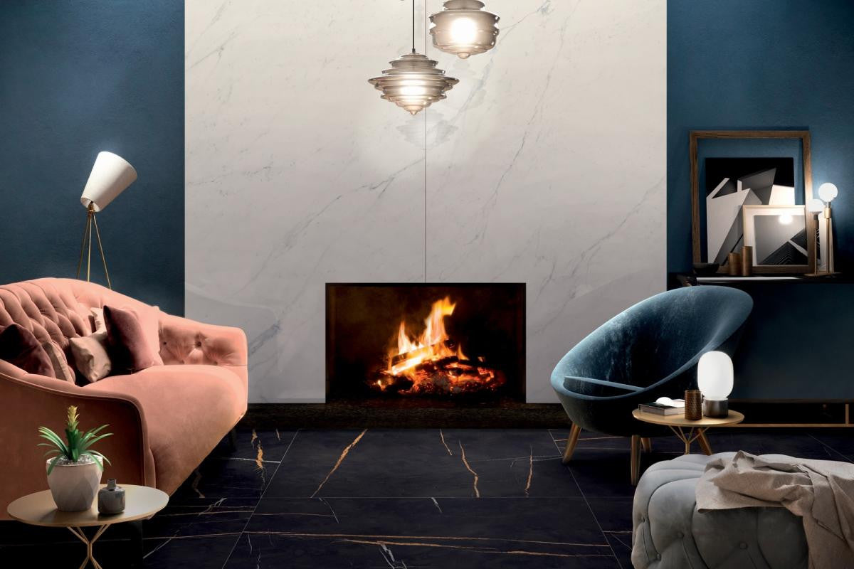 Sahara Noir 24x48 Marble Look Porcelain Tile