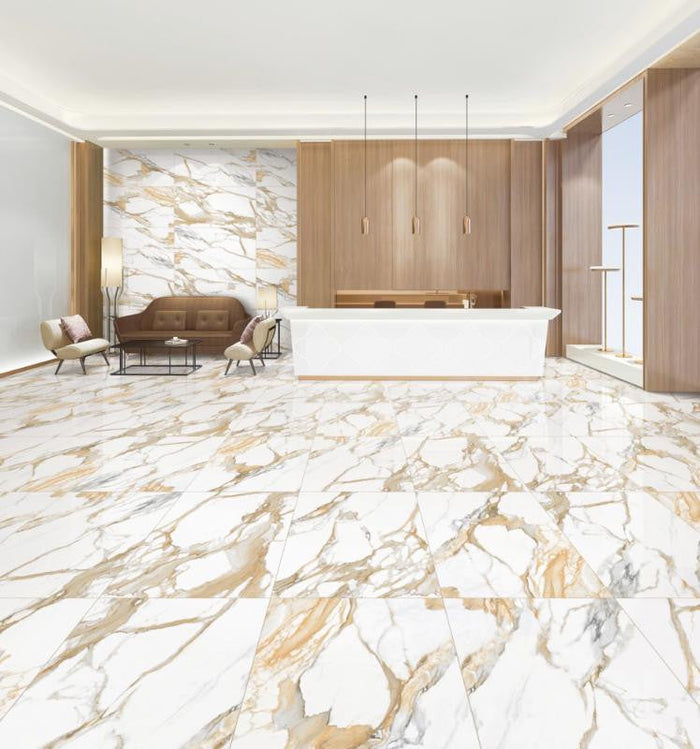 Marmo Vivo Beige 24x48 Polished Marble Look Porcelain Tile 2