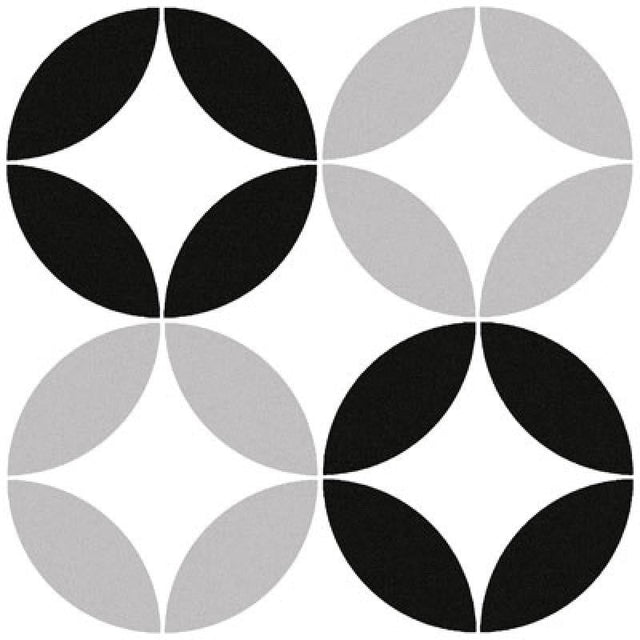 Bora Black 9x9 Patterned Porcelain Tile