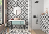 Bora Black 9x9 Patterned Porcelain Tile