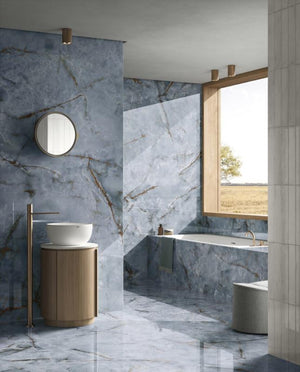 Premiere Onice Azzuro 24x24 Polished Onyx Look Porcelain Tile