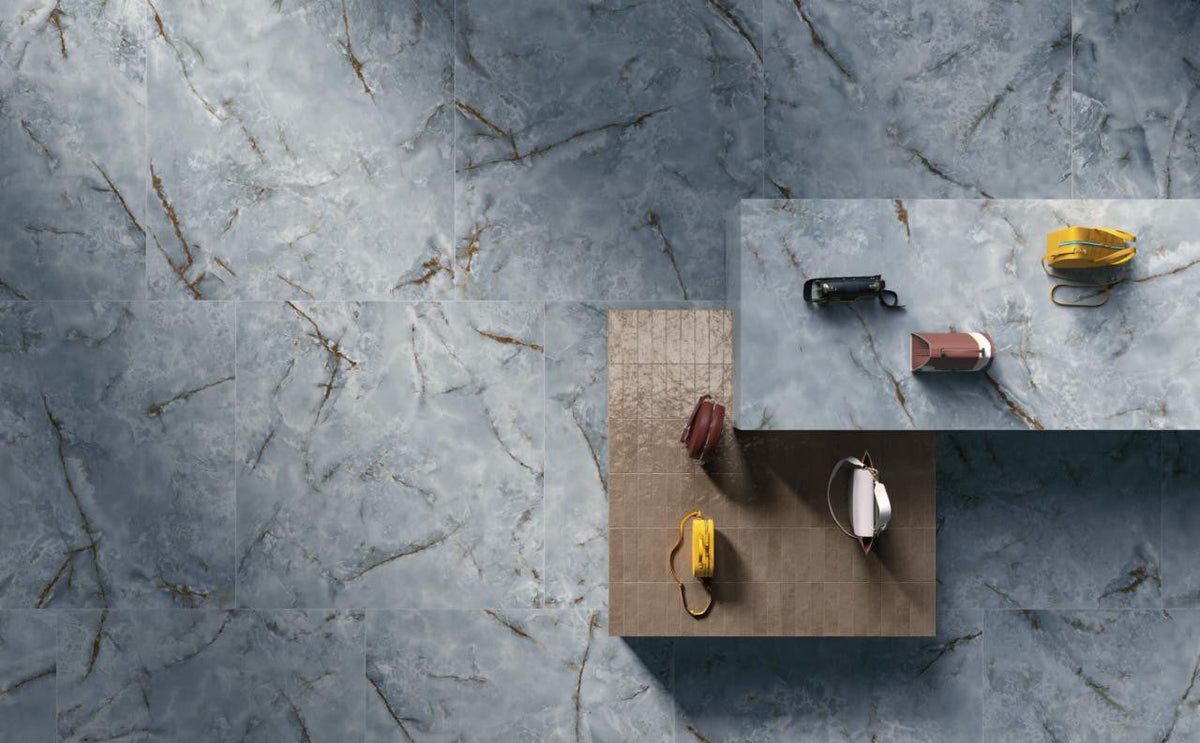 Premiere Onice Azzuro 24x24 Polished Onyx Look Porcelain Tile